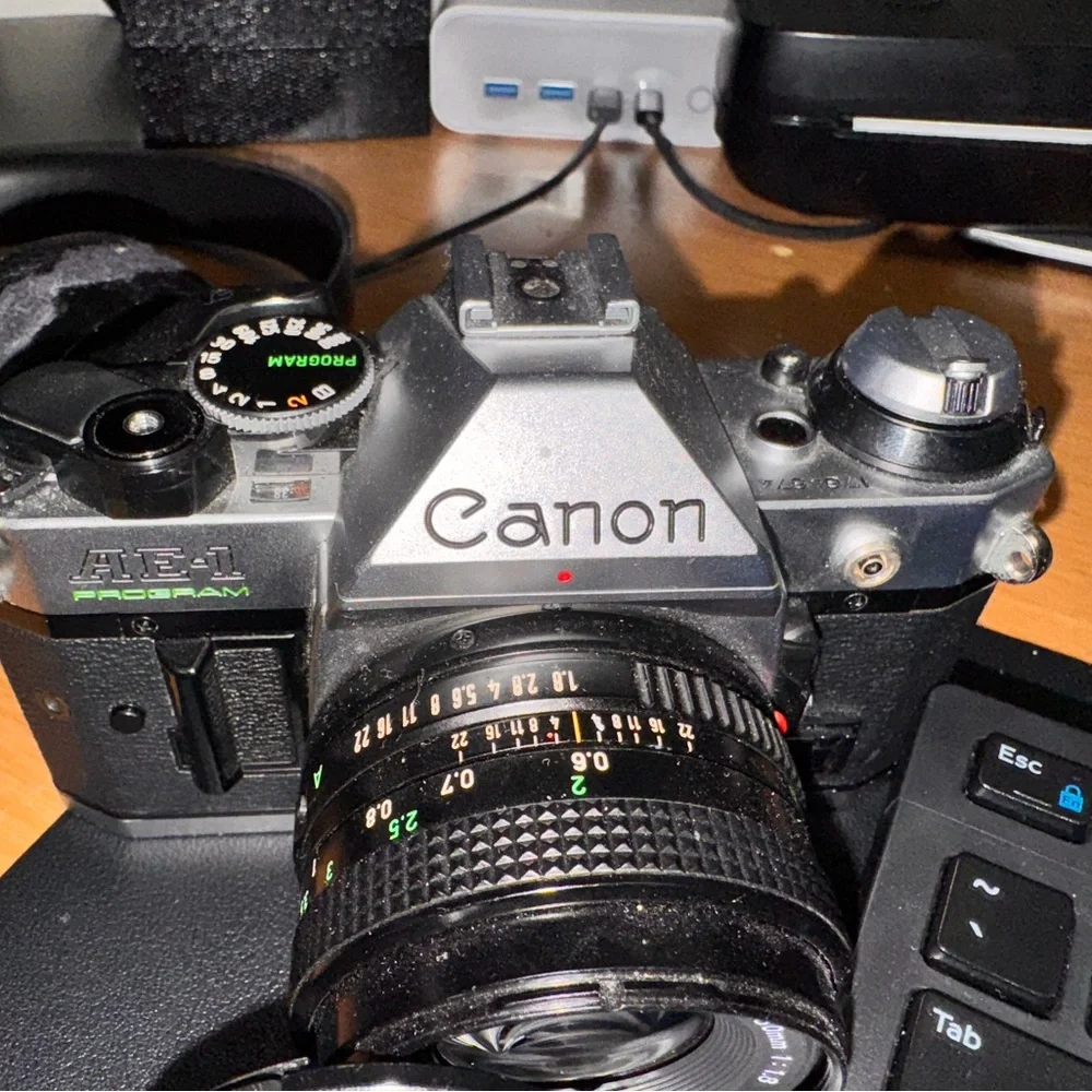 Canon Black and Silver Camera